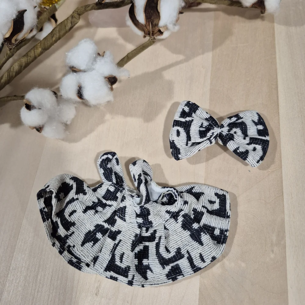 🖤🤍NEW🖤🤍 ADORABLE!! LABUBU 2PC SET DRESS AND BOW ONLY